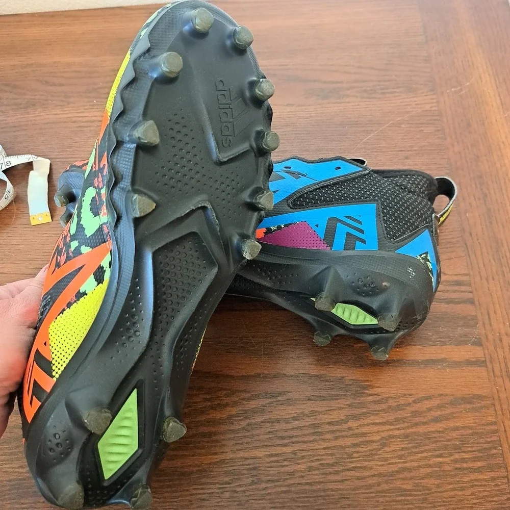 Adidas Freak Ultra 23 Football Cleats Mens 10 Black Neon Multi GW4166 Laceless